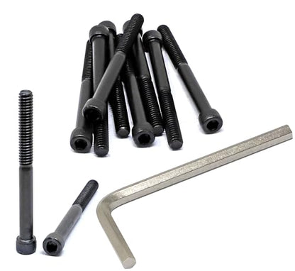 iexcell 10 Pcs 1/4-20 x 2-3/4" Partially Threaded Alloy Steel 12.9 Grade Hex Socket Head Cap Screws Bolts Kit, Black Oxide Finish - size: 1/4-20 x 2-3/4" ( Partially Threaded )