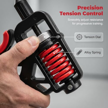 Ergonomic Adjustable H-Shaped Grip Hand Trainer, 2026 Upgraded Grip Strength Trainer Adjustable Resistance 11-363 Pounds (5-165 Kilograms), Strengthen the Wrist, Forearm and Fingers - color: Black