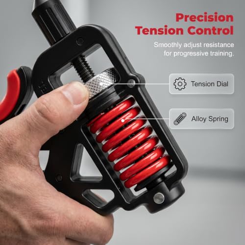 Ergonomic Adjustable H-Shaped Grip Hand Trainer, 2026 Upgraded Grip Strength Trainer Adjustable Resistance 11-363 Pounds (5-165 Kilograms), Strengthen the Wrist, Forearm and Fingers - color: Black