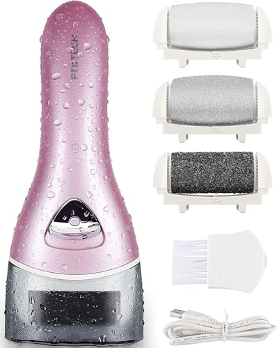 Electric Feet Callus Removers Rechargeable,Portable Electronic Foot File Pedicure Tools, Electric Callus Remover Kit,Professional Pedi Feet Care Perfect for Dead,Hard Cracked Dry Skin - color: 002-pink