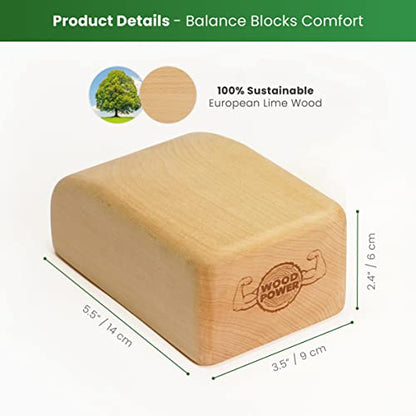 WOODPOWER BalanceBlocks - Handstand Blocks & Yoga Block in One - Bodyweight Training, Gymnastics, Acrobatics, Yoga, Yoga prop and accessory, Lightweight, Good for Travel, Premium European Quality (Pack of 2) - size: Comfort Edition