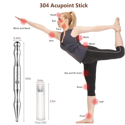 304 Stainless Steel Acupuncture Pen Pain Relief Face & Body Massage | Trigger Point Massager for Neck, Jaw & Feet—Full Body Pain Relief with Acupressure Therapy, Portable Deep Tissue Relief Tool