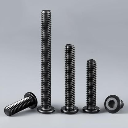 1/4-20 x 1-1/2" Bolt, 35PCS Flat Head Hex Socket Cap Screws Bolts, 304 Stainless Steel 18-8, Fully Threaded, Black Zinc Finish, with Hex Spanner - color: Black, size: 1/4-20 x 1-1/2
