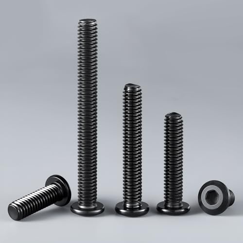 5/16-18 x 3/4" Bolt, 30PCS Flat Head Hex Socket Cap Screws Bolts, 304 Stainless Steel 18-8, Fully Threaded, Black Zinc Finish, with Hex Spanner - color: Black, size: 5/16-18 x 3/4