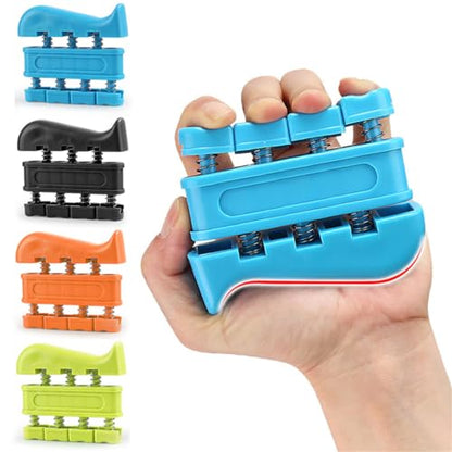 Finger Strengthener, Hand Exerciser Grip Strength Trainer, Finger Exerciser Forearm Strengthener Guitar Trainer, Hand Grip Equipment for Musicians Climbing Athletes and Therapy (3LB-14LB, Set of 4)