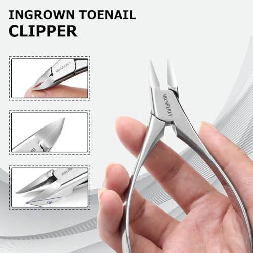 Manicure Set, Nail Cutters Set with Travel Leather Case, Professional Manicure Tools for Thick Nail & Ingrown Nail, Nail Cutters for Men and Women, Silver