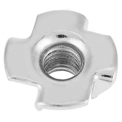 T Nuts zinc Plated Steel, 100PCS Rock Climbing Holds T Nuts Four Pronged Tee Nuts for Furniture Cabinets and Rock Climbing Holds (M8) - size: M8