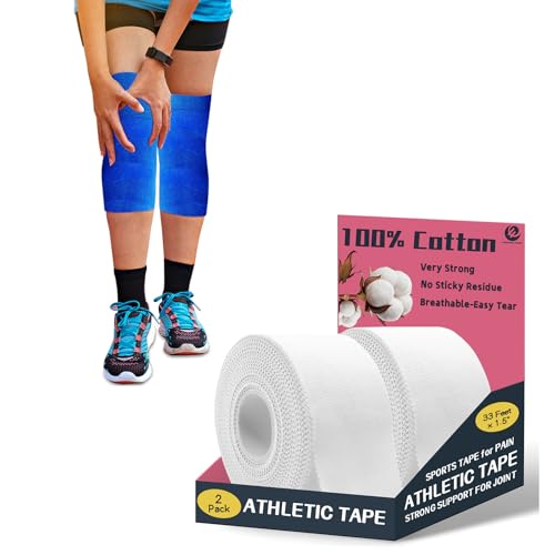 Athletic White Sports-Breathable-Easy Tear-No Sticky Residue+ Ice Tape, Self Sticking Bandage Wrap （No Refrigeration Needed）, Instant Cold Compress Compression