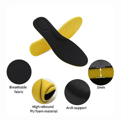 5 Pairs Shoes Insoles for Men Women Work,Elastic Shock Absorbing Breathable Shoe Insoles,for Boot Sneakers Hiking Replacement Insoles (XL [US M:10.5-12/W:12-15])