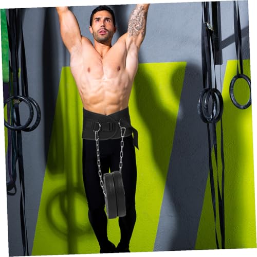 LIOOBO Weighted Fitness Dipping Belt with Detachable Thickened Chain for Weightlifting and Pull-ups Contoured Waist Support Training Equipment for Strength and Muscle Building