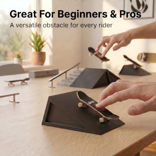 Fingerboard Ramp for Tricks and Stunts, Plastic Finger Skateboard Ramp Obstacle, 2 Inch Pro Fingerboard Ramp, Finger Boards Ramps Accessory for Training, Practice and Display Setups
