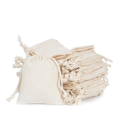 gobyhumm 20 Pcs Cotton Muslin Drawstring Sachet Pouch Bags （4.0 * 4.7"） | Pure Cotton Sachet Bags，Reusable Empty Gift Pouches for Party Home Supplies - color: 20 pcs,4.0*4.7"