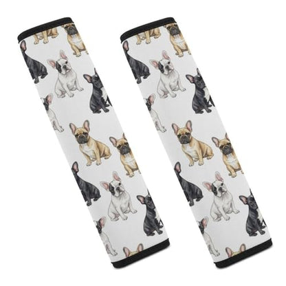 Universal Soft and Comfortable French Bulldog Dog Seat Belt Shoulder Pad for Girls and Boys, Most Cars, 2 Pack Seat Belt Covers Cushion Shock Absorption - color: Pattern 1269