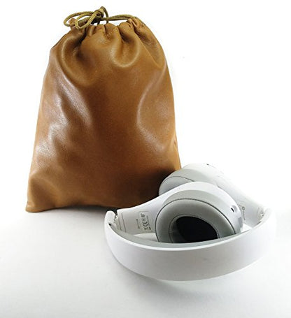 Multiple use Lambskin Leather Pouch with Drawstrings: (15 cm X 20 cm) - color: Tan
