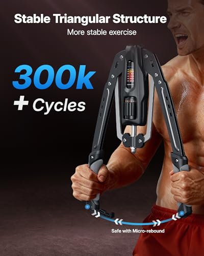 Merach Twister Arm Trainer, 22-440lb Hydraulic Power, Adjustable Home Chest Expander, Shoulder Muscle Training Fitness Equipment, Arm Enhanced Exercise Strengthener - color: Gray, size: pro