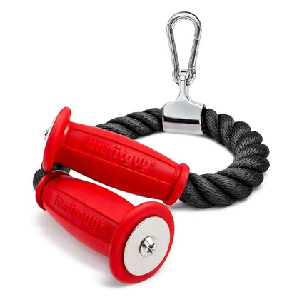 THEFITGUY Ergonomic Tricep Rope - Non-Slip Cable Machine Attachment | 30in length for pushdowns, lat pulldowns, curls and face pulls; wrist-friendly grip for home or commercial gyms