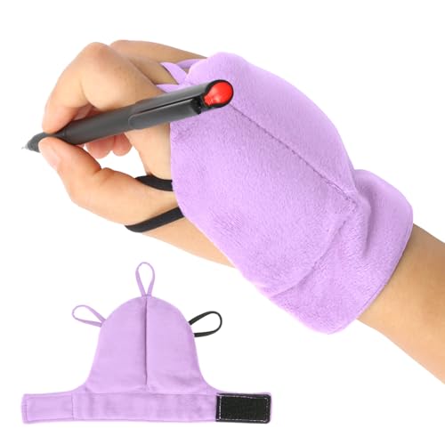 Weighted Gloves for Hand Tremors and Parkinson's, Improved Hand/Wrist Stability & Mobility, Adjustable Wrist, Weights Strengthening Tool - color: Purple, size: L（Single)