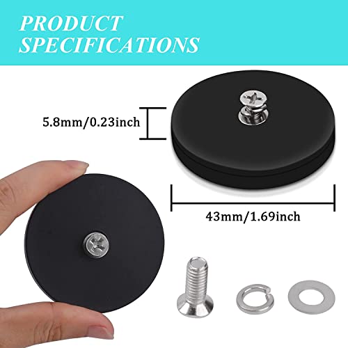 4Pack Anti-Scratch Mounting Magnets, 30LBS Rubber Coated Neodymium Magnets with M4 Threaded Studs, Non-Slip Strong Monting Magnet for Led Lighting Bar, Neodymium Magnet Base for Signal Lighting - size: 1.6x0.23in M4-4pack
