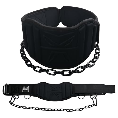 2-in-1 Weightlifting Belt with 36 IN Steel Chain & Self Locking, Dip Belt for Pull Up, Squat, Deadlifts & Added Weight Training - color: Black, size: XL(37"-41")