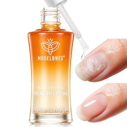Modelones Nail Strengthener and Growth, Water-Based Nail Hardener Repair | Nail Hardener Extra Strong and Growth 3-in-1 Clear Nail Repair Mode Strengthening Polish Care Gifts Women 13.5ml 0.46 Fl Oz - color: Clear