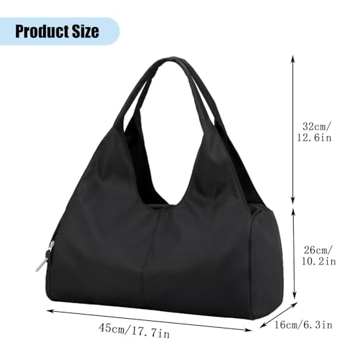 Forestfish Yoga Gym Bag For Women With Shoes Compartment & Wet Dry Storage Pockets Lightweight Duffel Bag, Black - color: Black