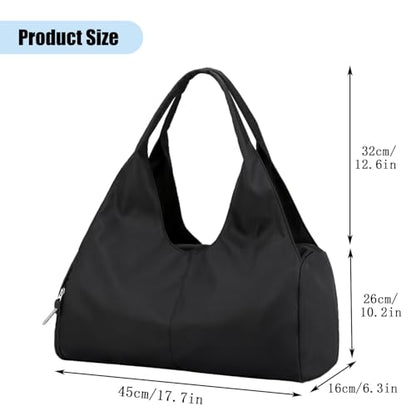 Forestfish Yoga Gym Bag For Women With Shoes Compartment & Wet Dry Storage Pockets Lightweight Duffel Bag, Black - color: Black