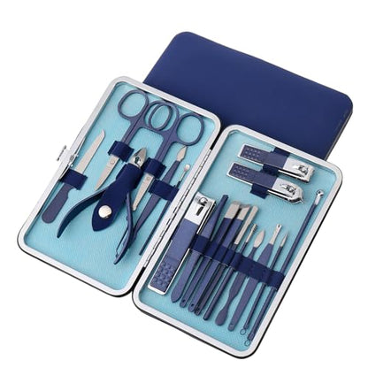 Folding Nail Clipper & Cuticle Nipper Set, Stainless Steel Portable Manicure Pedicure Kit for Travel Green - color: Green