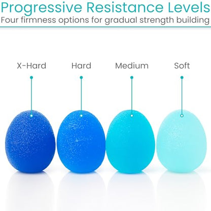 Vive Squeeze Balls for Hand Therapy Set (4 Pack) - Grip Strengthener | Occupational Exercise Equipment for Arthitis, Parkinsons, Stroke, Carpal Tunnel Recovery - Stress Relief Massage Putty Finger