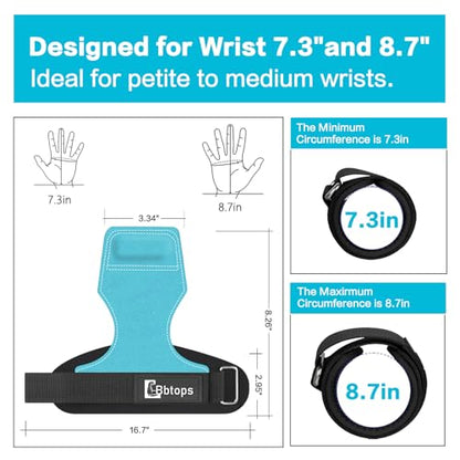 Weight Lifting Wrist Strap, Double-Layer Leather Wrist Straps for Gym Strength Training Weightlifting,Deadlift and Powerlifting, Enhance Grip Strength Neoprene Padding Gym Workout Lifting Straps Men/Women Pair - color: Blue