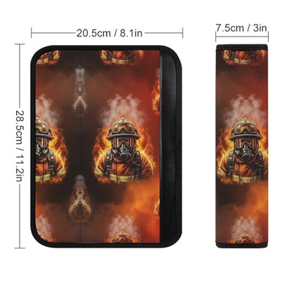 2 Pack Firefighter Hero Flame Firefighting Car Seat Straps Shoulder Pads Soft Padded Shoulder Harness Cover for Adult Use, Stroller Pushchair High Chair, Pressure Relief - color: Pattern 568