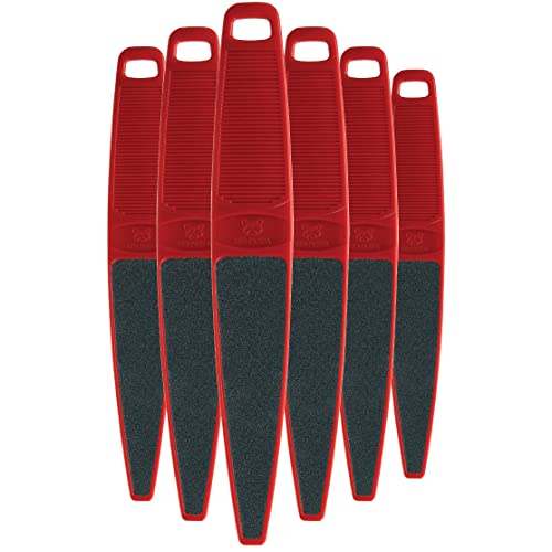ForPro Professional Collection Red Panda Foot File, 60/100 Grit, Double-Sided Pedicure File for Feet and Heels, 10.5” L (Pack of 6) - size: 6 Count (Pack of 1)