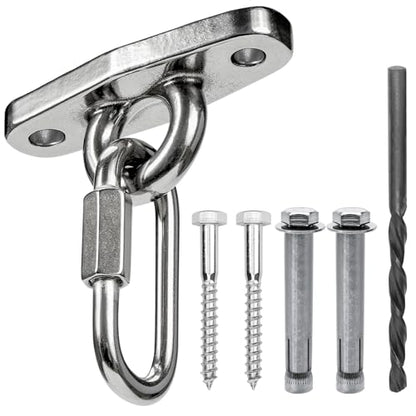 Heavy Swing Hanger Stainless Steel 304 Rust-Proof Playground Porch Yoga seat Hanger Swing Hammock Chair Suspension kit Indoor and Outdoor 2000 pounds Capacity - color: Silver-1