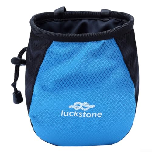 Portable Polyester Climbing Chalk Bag with Adjustable Belt and Fleece Lining for Magnesium Powder, Ideal for Rock Climbing and Weightlifting, Black/Red/Green/Blue, 12x8x16cm - color: Blue