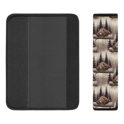 Universal Fit Seat Belt Cover for Adult Use, Stroller Pushchair High Chair, 2PCS Wild Animal Hunting Western Cabin Rustic Country Farmhouse Bear Harness Pads Strap Shock Absorption - color: Pattern 599