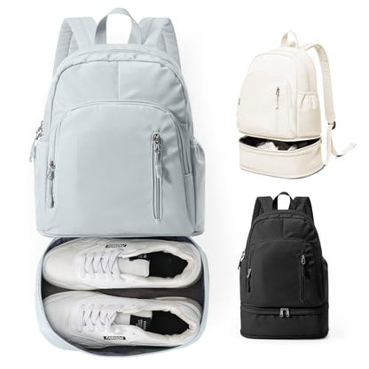 Gym Backpack for Women, Dance Volleyball Backpacks With Shoe Compartment | For Yoga Fitness Beach Hiking Sports - color: Blue