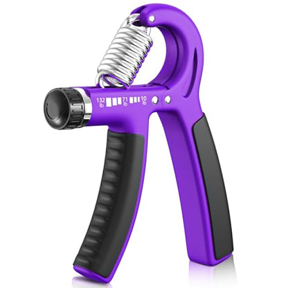 FitBeast Grip Strengthener Forearm Strengthener, Adjustable Hand Grip Strengthener for Strength Training & Rehabilitation, 10-132 lbs Resistance, Ideal for Athletes and Physical Therapy (1 Piece) - color: Purple