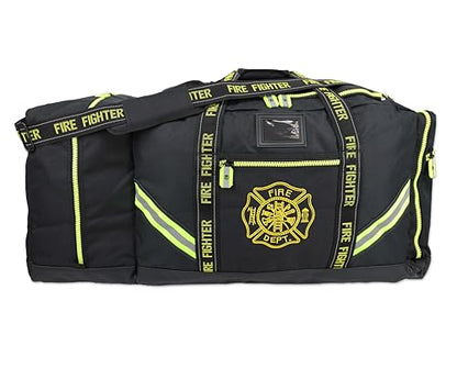 Lightning X Products Fireman Premium 3XL Firefighter Rescue Step-In Turnout Fire Gear Bag With Shoulder Strap & Helmet Pocket (Black) - color: Black