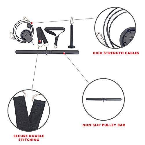 Sunny Health & Fitness Power Cage Squat Rack Attachments for Home Gym | Strength Training, Expanded Workout Variety, Durable Construction, Secure Fit, Quick Installation, Versatile Exercise Support - style: LAT Pull Down