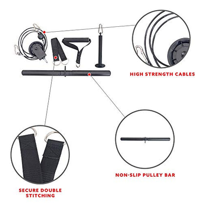 Sunny Health & Fitness Power Cage Squat Rack Attachments for Home Gym | Strength Training, Expanded Workout Variety, Durable Construction, Secure Fit, Quick Installation, Versatile Exercise Support - style: LAT Pull Down