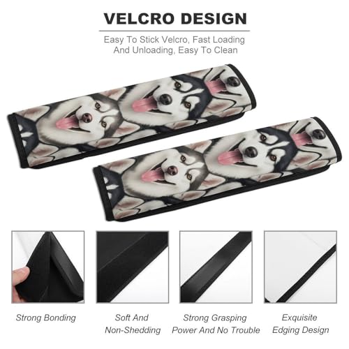 2 Pack Husky Dog Art Seat Belt Shoulder Pad Universal Soft and Comfortable Shoulder Protector for Kids, Most Cars, Pressure Relief - color: Pattern 752