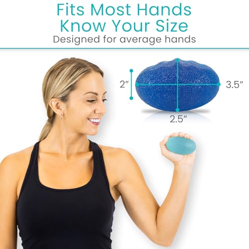 Vive Squeeze Balls for Hand Therapy Set (4 Pack) - Grip Strengthener | Occupational Exercise Equipment for Arthitis, Parkinsons, Stroke, Carpal Tunnel Recovery - Stress Relief Massage Putty Finger