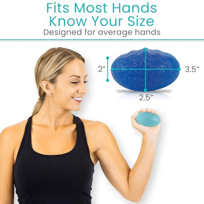Vive Squeeze Balls for Hand Therapy Set (4 Pack) - Grip Strengthener | Occupational Exercise Equipment for Arthitis, Parkinsons, Stroke, Carpal Tunnel Recovery - Stress Relief Massage Putty Finger