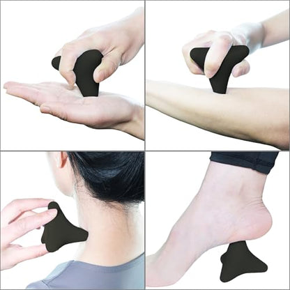 Manual Trigger Point Massage Tool Small Massager Ball 3″×2.6″ Black | For Deep Tissue Myofascial Release Physical Therapy Plantar Fasciitis Pain Relief Muscle Knot Psoas Hip Flexor Iliacus - color: Black