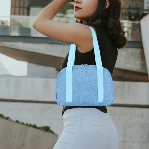 Mini Gym Bag for Women Girls, 12 inch Small Gym Tote, Lightweight Small Carry On Duffle Bag for Travel Sports - color: Light Blue