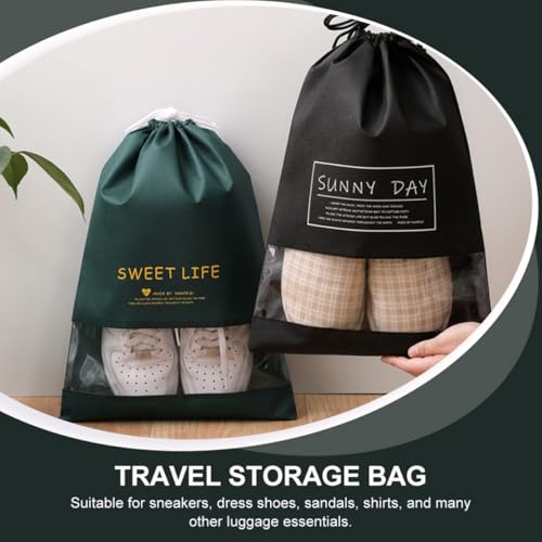 6pcs Drawstring Shoe Bags Travel Organizer Portable Non-woven Fabric Dustproof Storage Pouches Large 30x44cm for Sneakers and Slippers