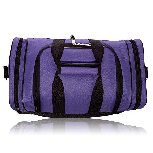 DALIX 17" Blank Duffle Bag Duffel Bag Travel Size Sports Durable Gym Bag - color: Purple
