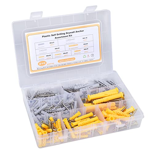 210PCS Self Tapping Screw M5 M6 M8 Ribbed Anchors Thumb Screws Assortment