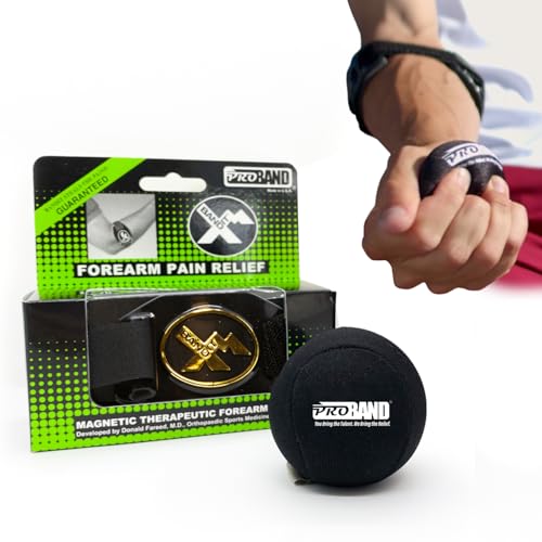 PROBAND BandIT XM Magnetic Arm Band + Therapeutic Exercise Ball Bundle for Elbow & Forearm Pain Relief – Supports Tendonitis, Carpal Tunnel, Tennis & Golfer’s Elbow, Arthritis