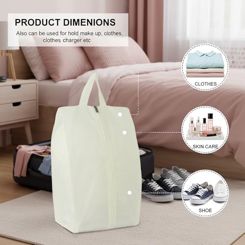 6pcs Portable Shoe Organizer, Travel Pouches with Zipper, Golf Shoe Bags, Clothes Bags, Soccer Cleats Bag Shoe Pouch for Gym, Waterproof, Odor-Resistant (White) | Golf Shoe Bags, Clothes Bags, Soccer Cleats Bag Shoe Pouch for Gym, Waterproof, Odor-Resista