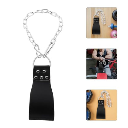 Weighted Dip Belt with Iron Chain for Men, Heavy Duty Pull-up Weight Belt for Bodybuilding, Powerlifting, and Gym Training, Black Waist Support Workout Accessory